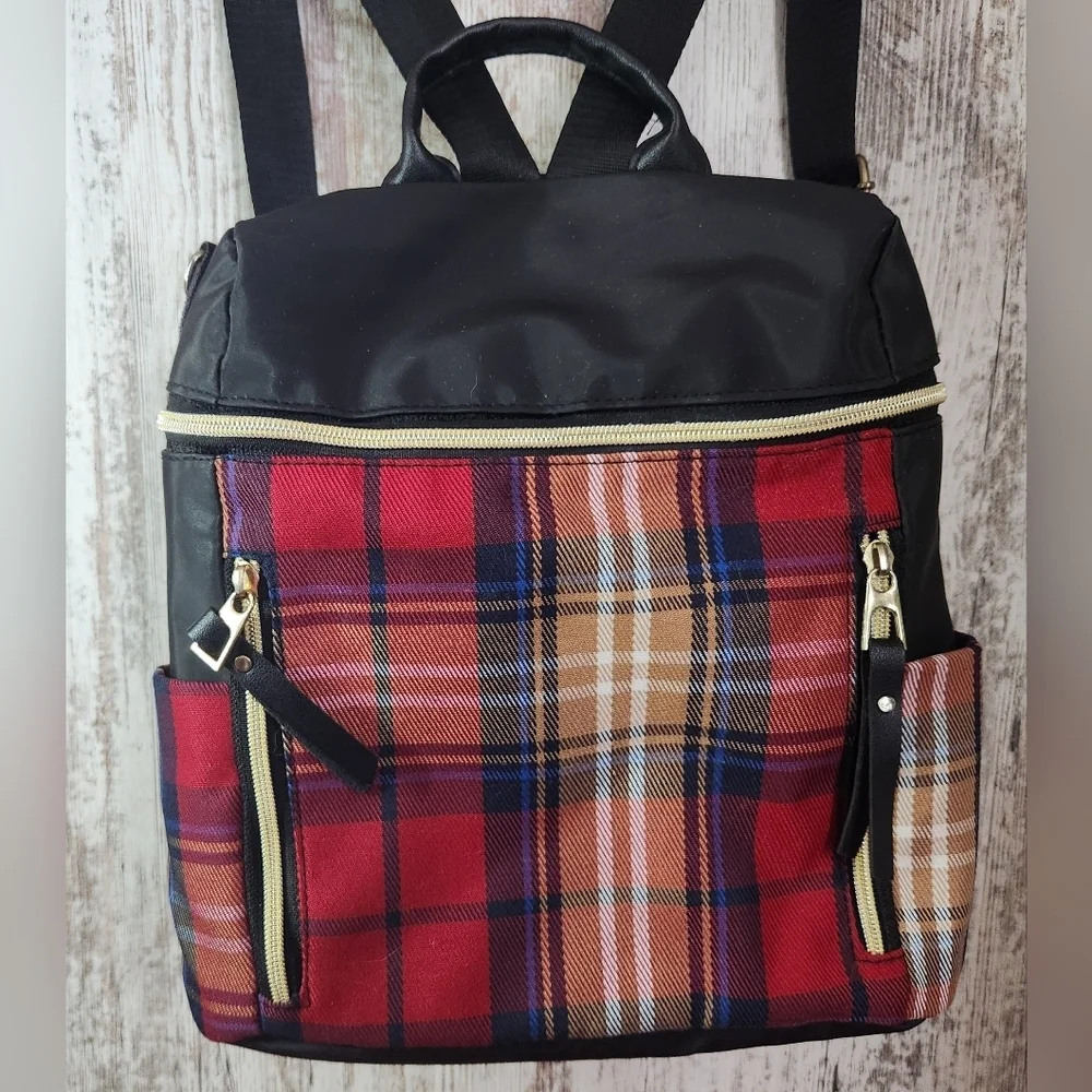 MKF Collection Nishi Plaid Backpack Waterproof Laptop Backpack for Travel & Day
